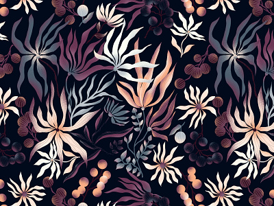 Floral seamless pattern with grain