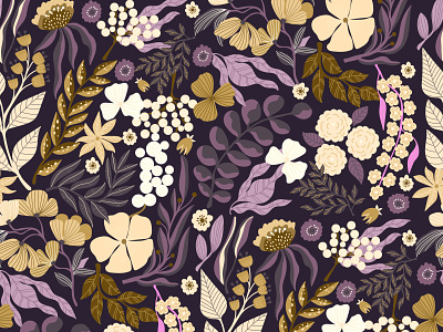 Floral Vector Seamless Pattern fabrics flowers seamless pattern vector