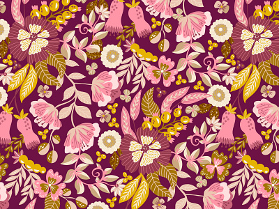 Pink Vector Floral Pattern