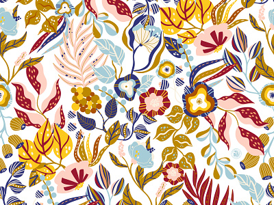 Floral Vector Pattern fabrics flowers seamless pattern vector
