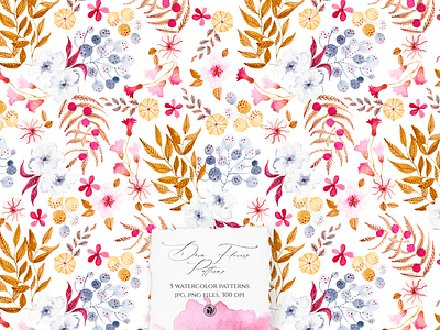 Dawn Flowers Patterns design fabrics flowers seamless pattern watercolor
