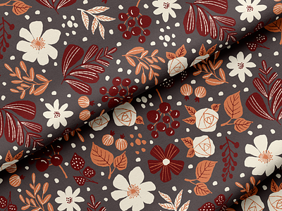 Vector Floral Hand Drawn Pattern design fabrics flowers seamless pattern vector vectorart