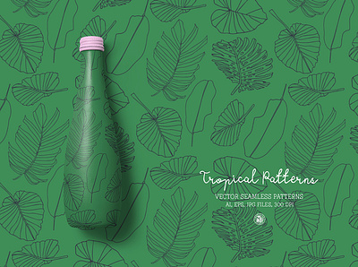 Tropical Patterns collection floral hand drawn seamless pattern tropical tropical leaves vector