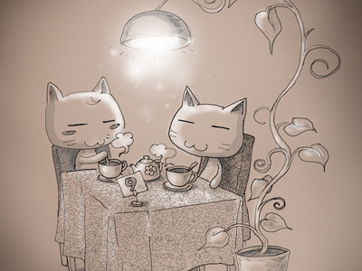 CoffeeCat illustration kiro photoshop
