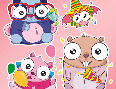 Cartoon animals design illustration vector