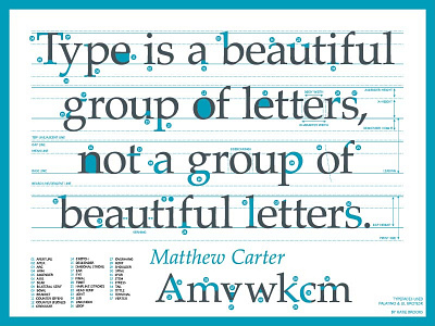 Typography Poster blue matthew carter palatino style type typography