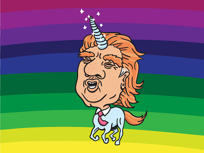 Donald the Magic Unicorn color colorful donald trump election politics president presidential rainbow trump unicorn usa