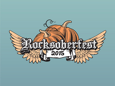 Rocksoberfest 2015 college event illustration logo music rock and roll