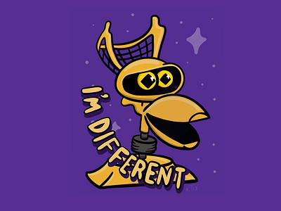 Crow T. Robot comedy cute different digital drawing film illustration movie mst3k purple robot scifi television