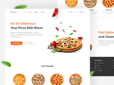 Web Design Pizzame (Pizza Delivery) design landingpage ui uidesign userexperience userinterface ux webdesign