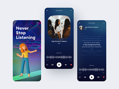 YO! Music Streaming Apps app interface mobile uidesign userexperience