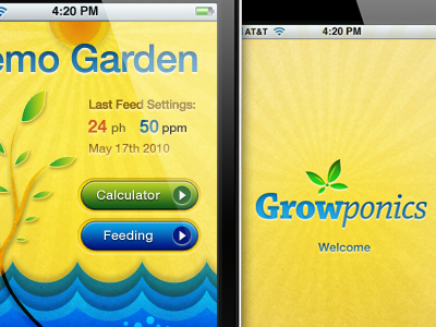Growponics Display app interface iphone