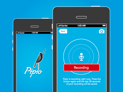 Pipio Recording Screen birding blue mobile
