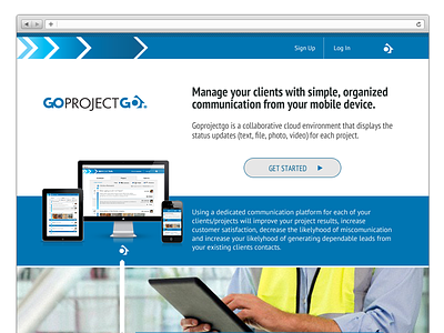 GoProjectGo Homepage WIP blue web webdesign