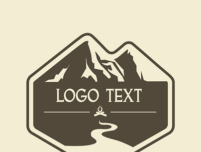 Mountain Woodfire Creek Logo graphic design logo