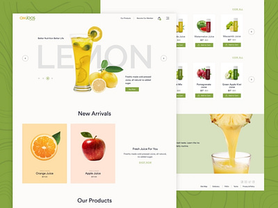 Website Design for OmJoos Juice app branding design graphic design icon illustration logo ui ux website design