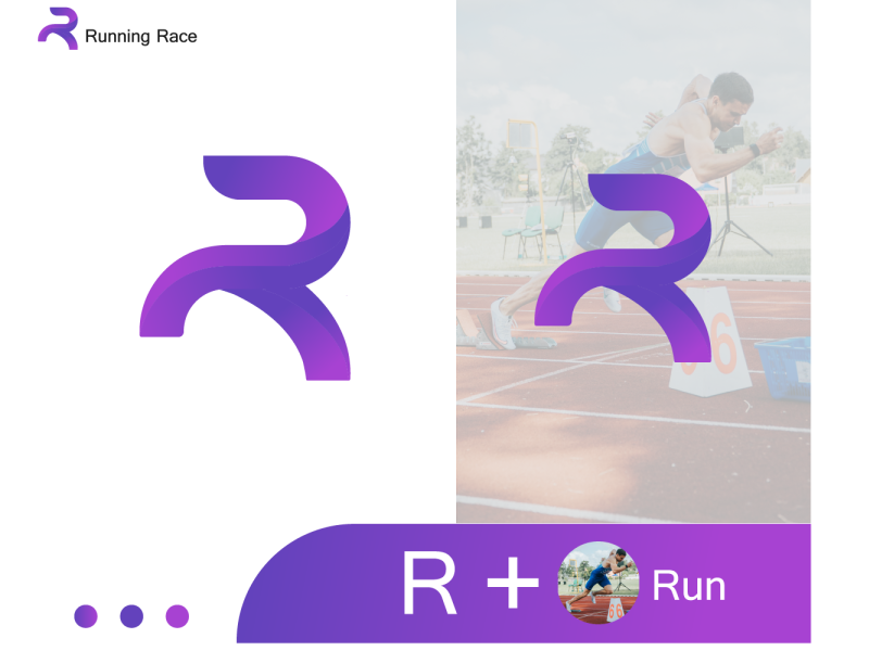 Modern Letter R Run Logo by qettix on Dribbble