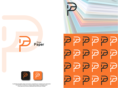 Modern Minimal Letter P Logo - paper icon