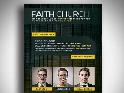 Faith Black Church Free Psd Flyer Template business flyer cards design editable file event flyer flyers graphic design illustration logo print template