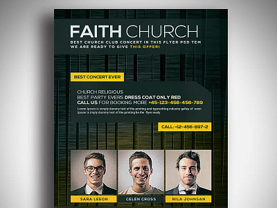 Faith Black Church Free Psd Flyer Template
