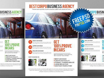 Free Car Wash Flyer Psd advertising auto clean auto detailing business car car care car cleaning car polish car wash