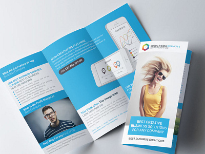 Fashion Trifold Brochure Psd 3 fold a4 advertisement advertising agency brochure business clean company corporate