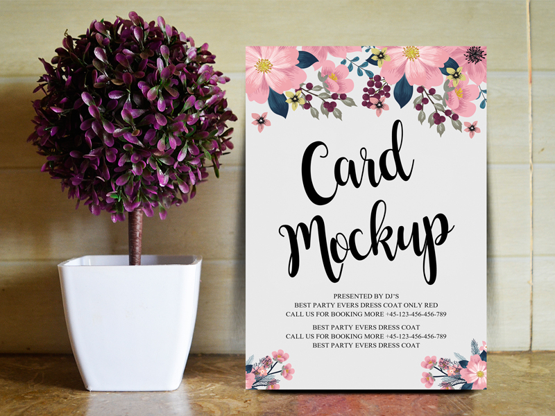 Download Free Floral Wedding Card Mockup Psd By Aliiqbal On Dribbble PSD Mockup Templates