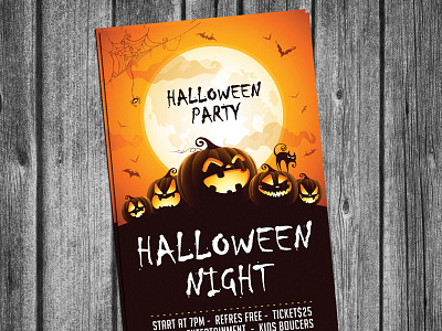 Free Halloween Party Invitation Card PSD kids kids event kids party party postcard poster spider trick or treat