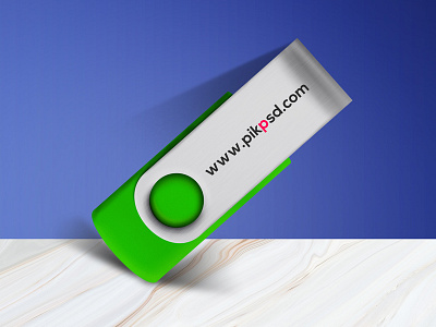 Free New Pen Drive Mock-Up Psd Download personalize photorealistic promotion realistic stationary storge usb visualization
