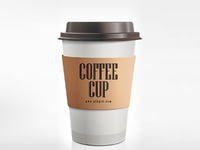 preview - Free Brown Paper Coffee Cup Mockup Psd