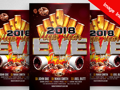 Free Happy New Year 2018 Flyer Psd Template