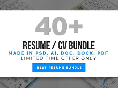 40+ Resume Cv Bundle a4 clean resume cv clean cv doc cv elegant cv template elegant