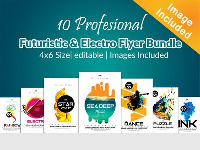 10 Electro Flyer Bundle 10 electro flyer bundle business cards business flyer cards editable file event flyer flyers free files graphic design latest print print template roll ups