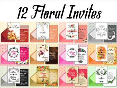 12 Double Sided Invitation Cards