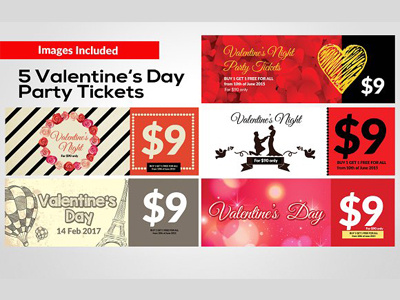 Valentine's Pass & Party Tickets business cards business flyer cards editable file event flyer flyers free files graphic design latest print print template roll ups valentines pass party tickets