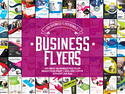 100 Business Flyers Mega Bundle 100 business flyers mega bundle business cards business flyer cards editable file event flyer flyers free files graphic design latest print print template roll ups