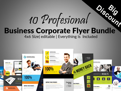 10 Business Flyers Bundle Vol:8 6 business flyer template bundle business cards business flyer cards editable file event flyer flyers free files graphic design print template roll ups