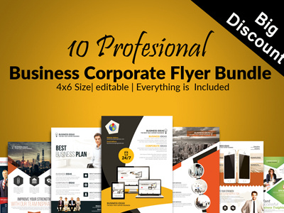 10 Business Flyer Bundle Vol:07 6 business flyer template bundle business cards business flyer cards editable file event flyer flyers free files graphic design print template roll ups