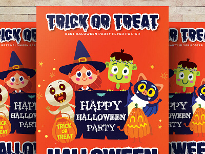 Free Halloween Trick or Treat Psd Flyer Templates