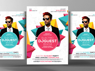 Free Guest Party PSD Flyer Template business flyer clean event flyer flyers free files graphic design latest print