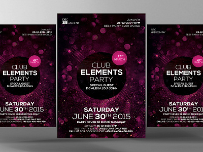 Free Club Elements PSD Flyer Template business cards business flyer design event flyer flyers latest print print template roll ups