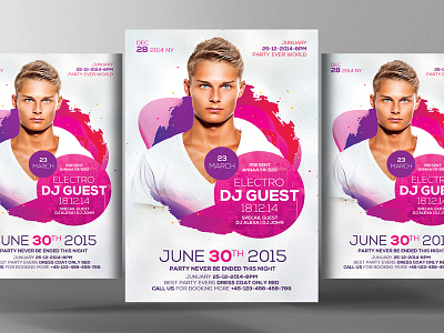 Free Dj Guest PSD Flyer Template business flyer flyers free files illustration latest print logo print template roll ups ui