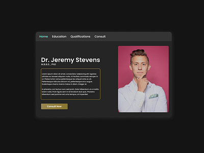 Portfolio website: Doctor branding dark theme design graphic design logo portfolio typography ui ux visual design web design