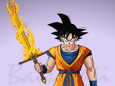 Warrior Goku anime cartoon character comic illustration