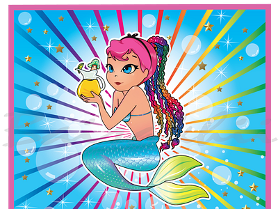 Mermaid Mafia branding cartoon character comic illustration logo vector