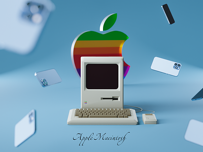 Apple Macintosh 3d apple mac iphone branding design graphic design illustration logo
