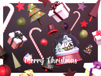 Christmas Poster 2022 3d blender branding christmas cycles design gift graphic design happy illustration light logo new photoshop snow tree ui year