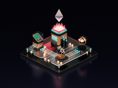 Ethereum 3d blender crypto cycles design ethereum graphic design illustration logo