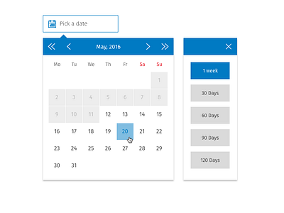 Date Picker W Addon Quick Pick