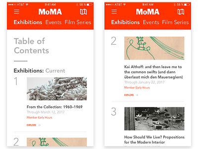 MoMA W Images Mock mobile moma table of contents toc